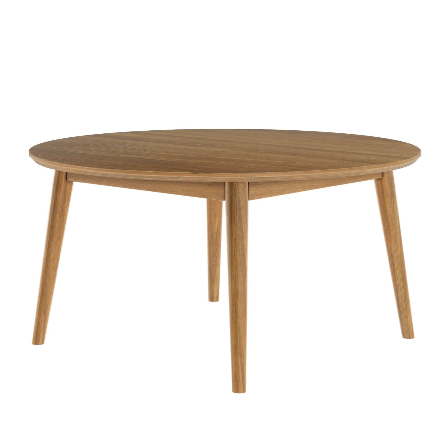 Plank+Beam Mid Century Modern Coffee Table, 36 Inch Wood Coffee Tables for Living Room, Round Center Table, Cocktail Table for Small Spaces, Pecan
