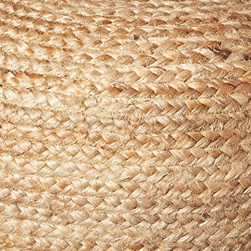 Decor Therapy Round Pouf Ottoman Footrest, Natural Jute Woven, Boho Pouf, Bohemian Style Casual Seating for Living Room, Bedroom, Patio Decor 19"x 19"x 10.5"