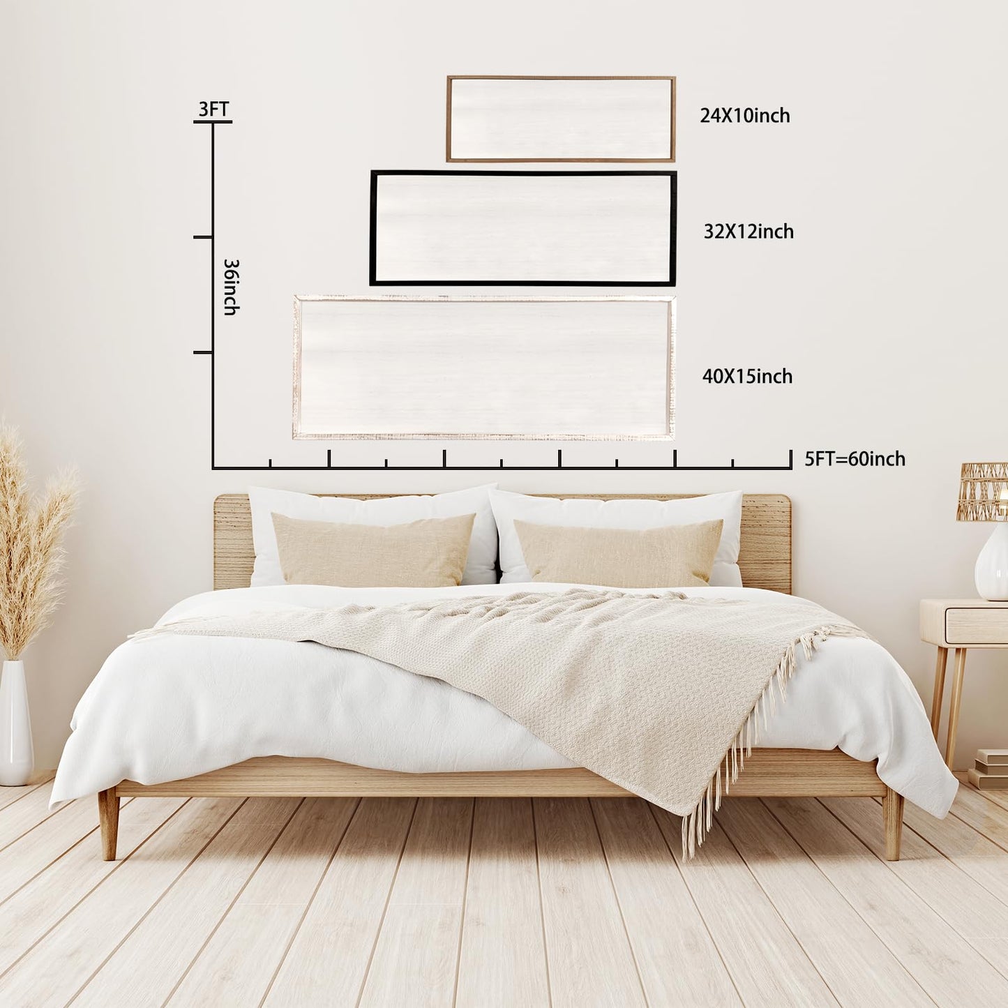 Sweet Dreams Wall Decor Above Bed 40''×15'' Master Bedroom Large Sweet Dreams Sign Farmhouse Wall Decor Guest Room Wood Rustic Framed Over Bed Wall Art Hanging Decoration (White)