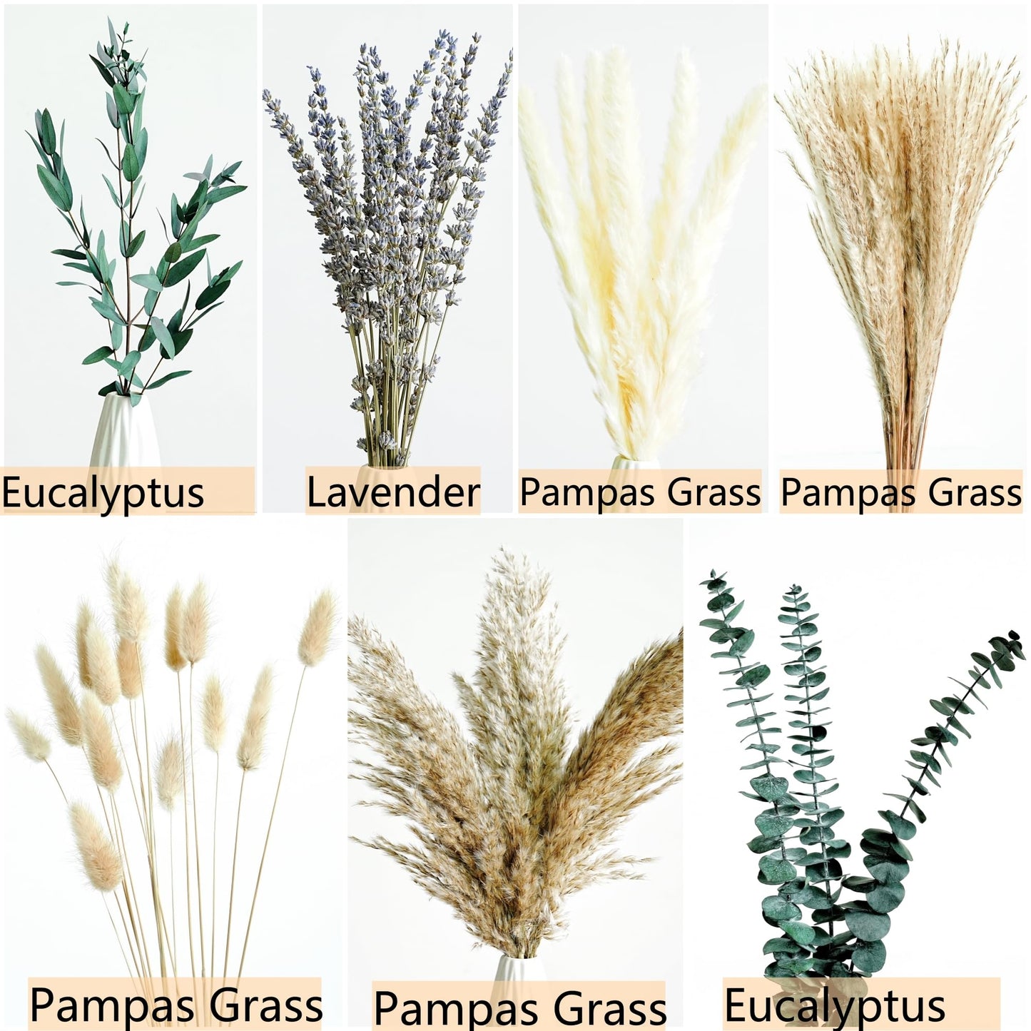 Green Pampas Grass Boho Bouquet – Exquisite Lavender and Eucalyptus Dried Flower Arrangements for Western Boho Decor – Rustic Flowers for Your Bohemian Home, Bedroom, and Wedding Table Décor
