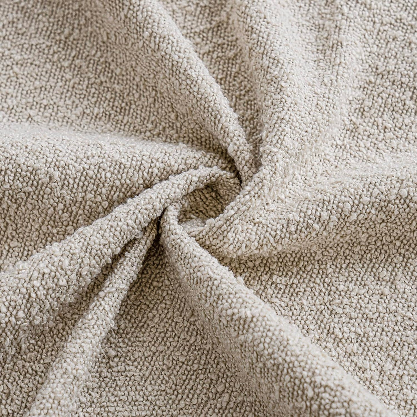 Foindtower Pack of 2, 20 x 20 Inch, Decorative Textured Boucle Throw Pillow Covers Accent Solid Pillow Cases Cozy Soft Couch Cushion Case for Chair Sofa Bedroom Living Room Home Decor, Beige